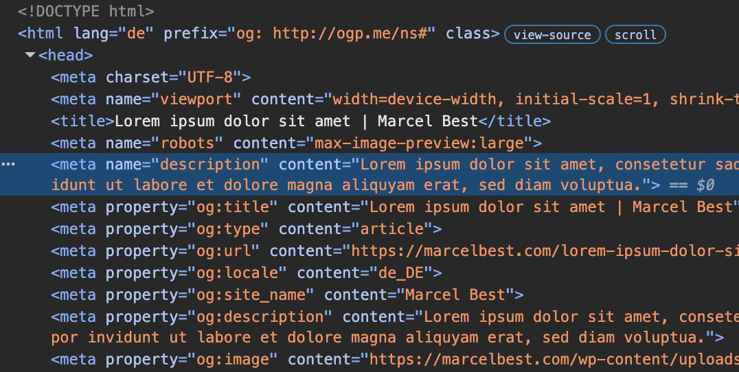 Meta-Tags im HTML-Head